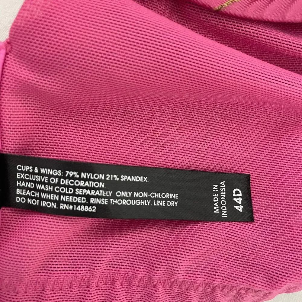 Torrid Bra 44D Pink Floral Rose Padded Underwire Full Coverage Plus Size